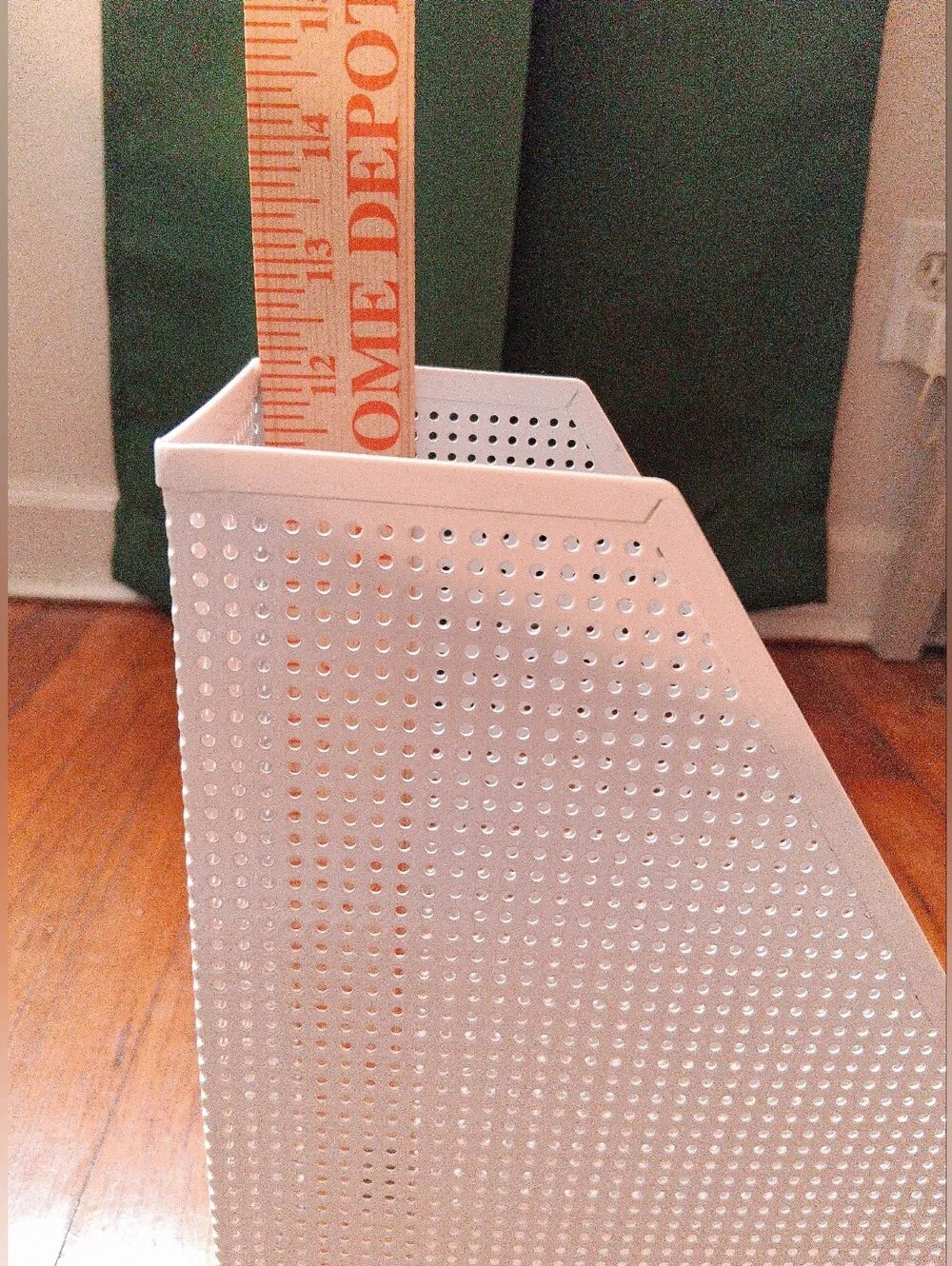 White Metal Perforated Magazine File Holders - Set of 2